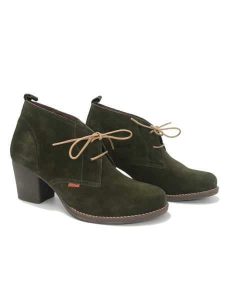 Ragazza 580 λαδί καστόρινο μποτάκι με τακούνι