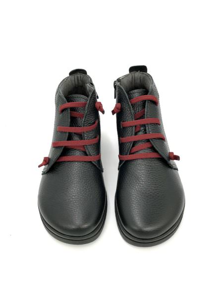 El Greco 95 μαύρα δερμάτινα μποτάκια αστραγάλου