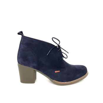 Ragazza 580 μπλε καστόρινο μποτάκι με τακούνι