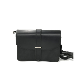 Τετράγωνο αγκράφα μαύρο/τσάντα δερμάτινη χιαστί