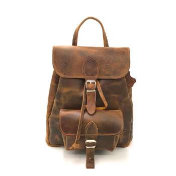 Classic backpack μελί/δερμάτινο σακίδιο πλάτης