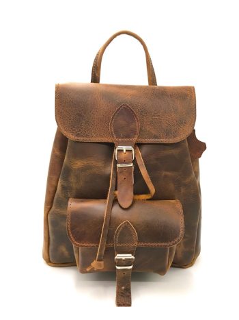Classic backpack μελί/δερμάτινο σακίδιο πλάτης