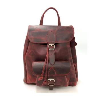 Classic backpack μπορντώ/δερμάτινο σακίδιο πλάτης