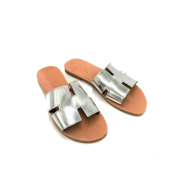 Agatha silver 263D δερμάτινα σανδάλια