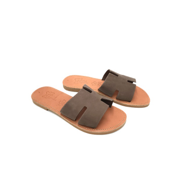 Agatha dark taupe nubuck 263D δερμάτινα σανδάλια