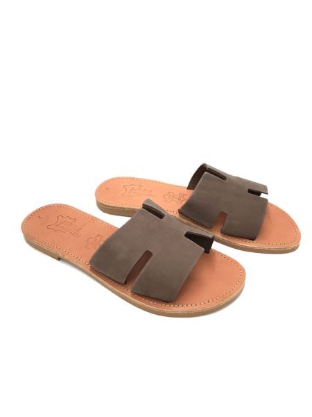 Agatha dark taupe nubuck 263D δερμάτινα σανδάλια