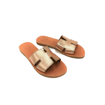 Agatha pink gold 263D δερμάτινα σανδάλια