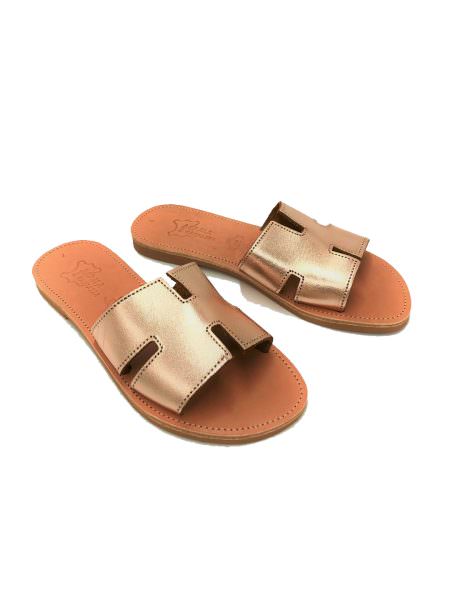 Agatha pink gold 263D δερμάτινα σανδάλια