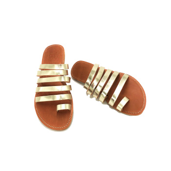 Chloe gold 260D δερμάτινα σανδάλια