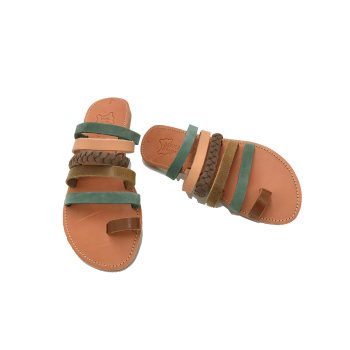 Chloe green multy 260D δερμάτινα σανδάλια