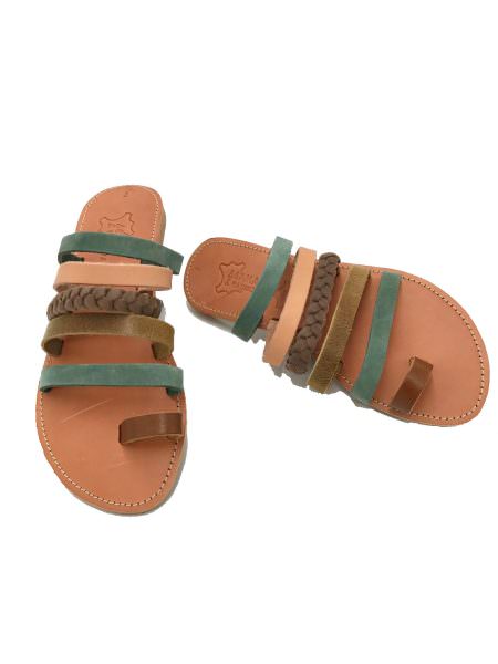 Chloe green multy 260D δερμάτινα σανδάλια