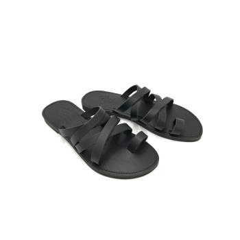 Helena black 271D δερμάτινα σανδάλια