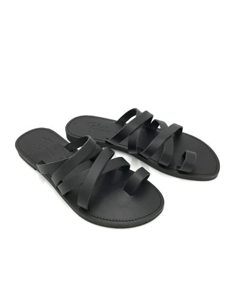 Helena black 271D δερμάτινα σανδάλια