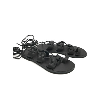 Anastasia black 315D δερμάτινα σανδάλια