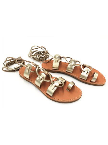 Anastasia gold 315D δερμάτινα σανδάλια