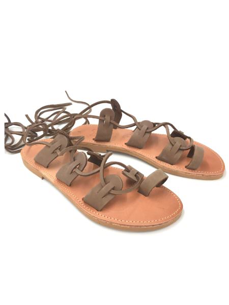 Anastasia dark taupe 315D δερμάτινα σανδάλια