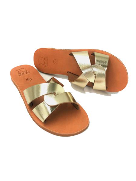 Lysistrata gold 81L δερμάτινα σανδάλια