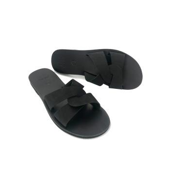 Lysistrata black 81L δερμάτινα σανδάλια