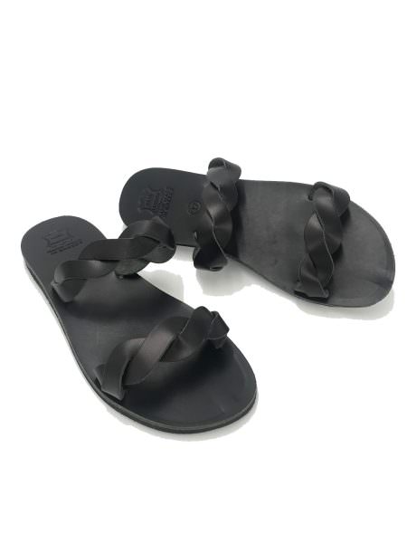 Kassandra black 114L δερμάτινα σανδάλια