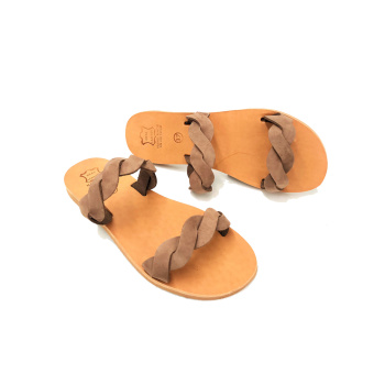 Kassandra dark taupe 114L δερμάτινα σανδάλια