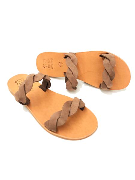 Kassandra dark taupe 114L δερμάτινα σανδάλια