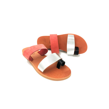 Hypatia pink multy 32L δερμάτινα σανδάλια