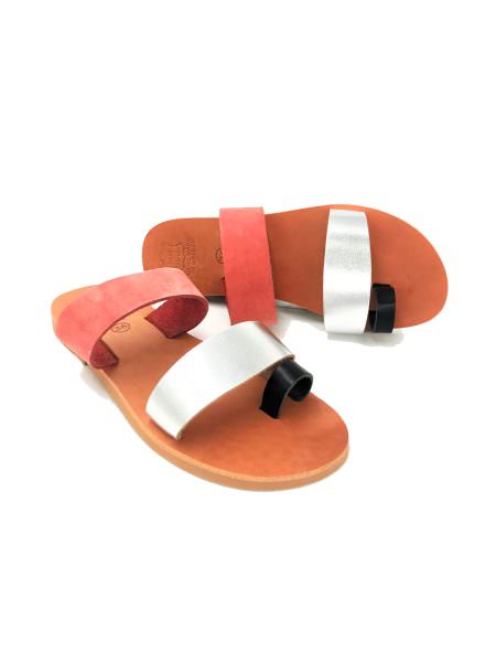 Hypatia pink multy 32L δερμάτινα σανδάλια