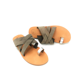 Roxane grey/silver 27L δερμάτινα σανδάλια