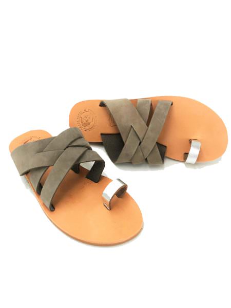 Roxane grey/silver 27L δερμάτινα σανδάλια