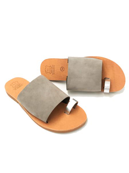 Xenia grey/silver 60L δερμάτινα σανδάλια