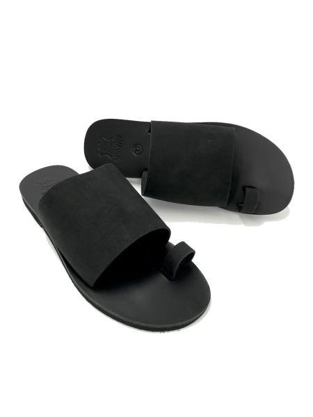 Xenia black 60L δερμάτινα σανδάλια