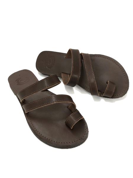 Sappho brown 17M δερμάτινα σανδάλια