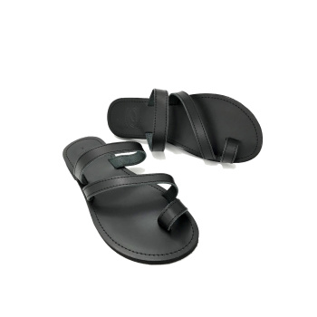 Sappho black 17M δερμάτινα σανδάλια