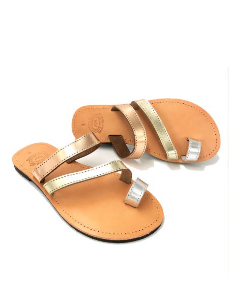 Sappho multy metalic 17M δερμάτινα σανδάλια