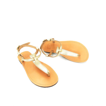 Pelagia gold 26M δερμάτινα σανδάλια