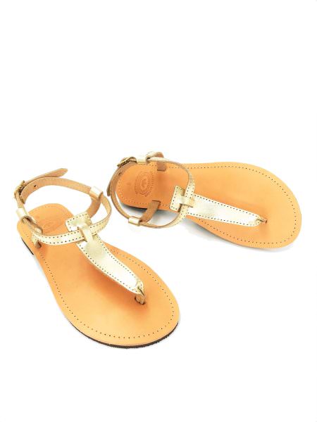 Pelagia gold 26M δερμάτινα σανδάλια