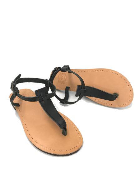 Pelagia black 26M δερμάτινα σανδάλια