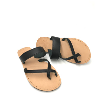 Hyacinth black 114M δερμάτινα σανδάλια