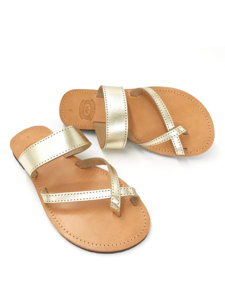 Hyacinth gold 114M δερμάτινα σανδάλια