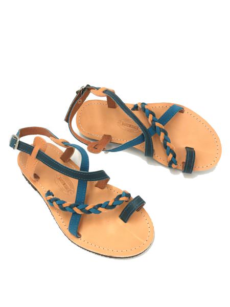 Aikaterine blue 330T δερμάτινα σανδάλια