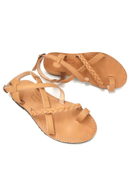 Aikaterine natural 330T δερμάτινα σανδάλια
