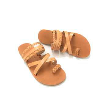 Chrysanthe natural 177X δερμάτινα σανδάλια