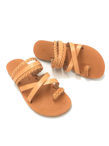 Chrysanthe natural 177X δερμάτινα σανδάλια