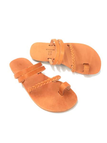 Eudoxia natural 204X δερμάτινα σανδάλια