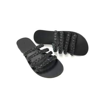 Demetria black 284X δερμάτινα σανδάλια