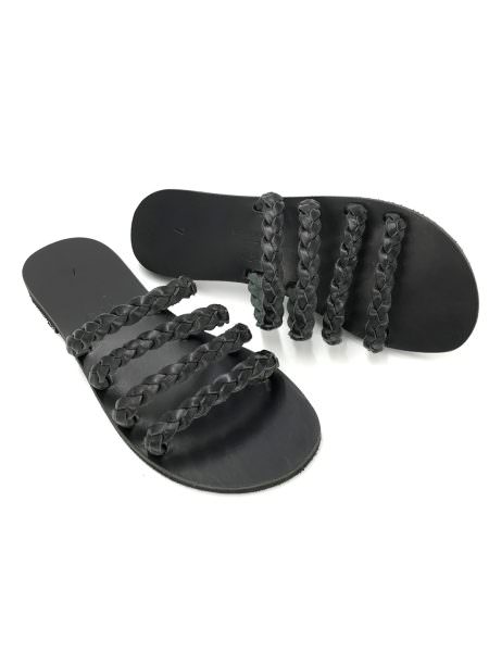 Demetria black 284X δερμάτινα σανδάλια