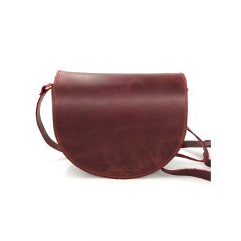 Ημικύκλιο μαγνήτης μπορντώ/τσάντα δερμάτινη χιαστί No 44-17
