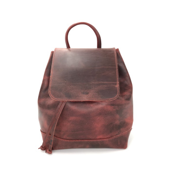 Pouch backpack bordeaux/δερμάτινο σακίδιο πλάτης