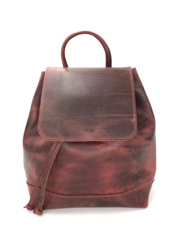 Pouch backpack bordeaux/δερμάτινο σακίδιο πλάτης