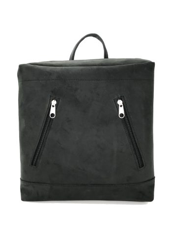 Minimal square backpack μαύρo/δερμάτινο σακίδιο πλάτης